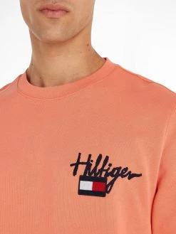 Tommy Hilfiger College, HILFIGER PAINTED GRAPHIC CREW Persikka -Makia kauppa tommy hilfiger college hilfiger painted graphic crew persikka 5 scaled