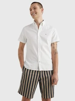 Tommy Hilfiger Kauluspaita, K COTTON LINEN DOBBY Valkoinen