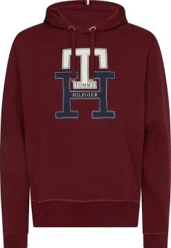 Tommy Hilfiger Miesten Huppari Lux Monogram Hoody Viininpunainen