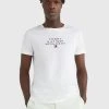 Tommy Hilfiger Miesten Luomupuuvillainen T-Paita, K SMALL CENTRE GRAPHIC TEE Valkoinen