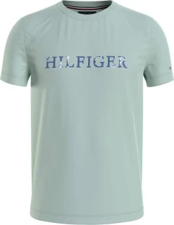 Tommy Hilfiger Miesten Lyhythihainen T-Paita FLORAL EMBROIDERY TEE Omenanvihreä