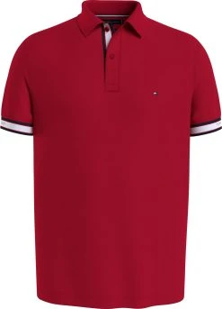 Tommy Hilfiger Miesten Paita Cuff Branding Regular Polo Kirkkaanpunainen