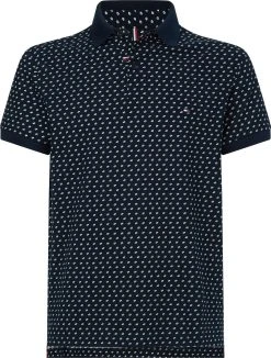 Tommy Hilfiger Miesten Paita Micro Print Slim Polo Sininen Kuosi