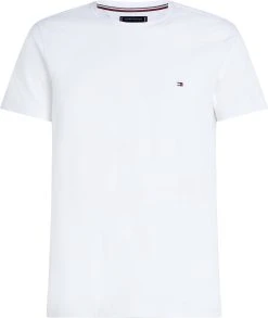 Tommy Hilfiger Miesten T-paita, CORE STRETCH SLIM C-NK TEE Valkoinen