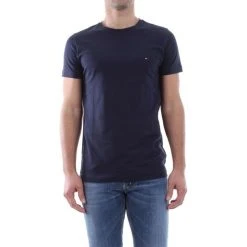 Tommy Hilfiger Miesten T-paita, Core Stretch Slim Tummansininen