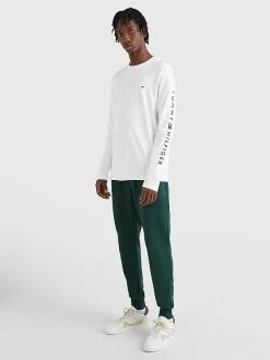 Tommy Hilfiger Miesten T-paita K TOMMY LONG SLEEVE T-PAITA Valkoinen