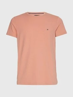 Tommy Hilfiger Miesten T-paita STRECH SLIM FIT TEE-VTT Nude