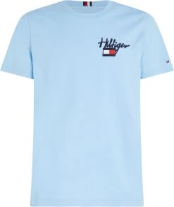 Tommy Hilfiger T-paita, HILFIGER PAINTED GRAPHIC TEE Vaaleansininen