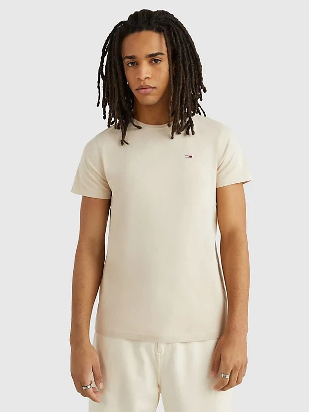 Tommy Jeans Miesten T-Paita, K TJM SLIM JERSEY TEE Beige 2 Tommy Jeans Miesten T-Paita, K TJM SLIM JERSEY TEE Beige - Image 2