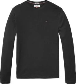 Tommy Jeans Miesten Trikoopusero, Original Rib Ls Tee Musta